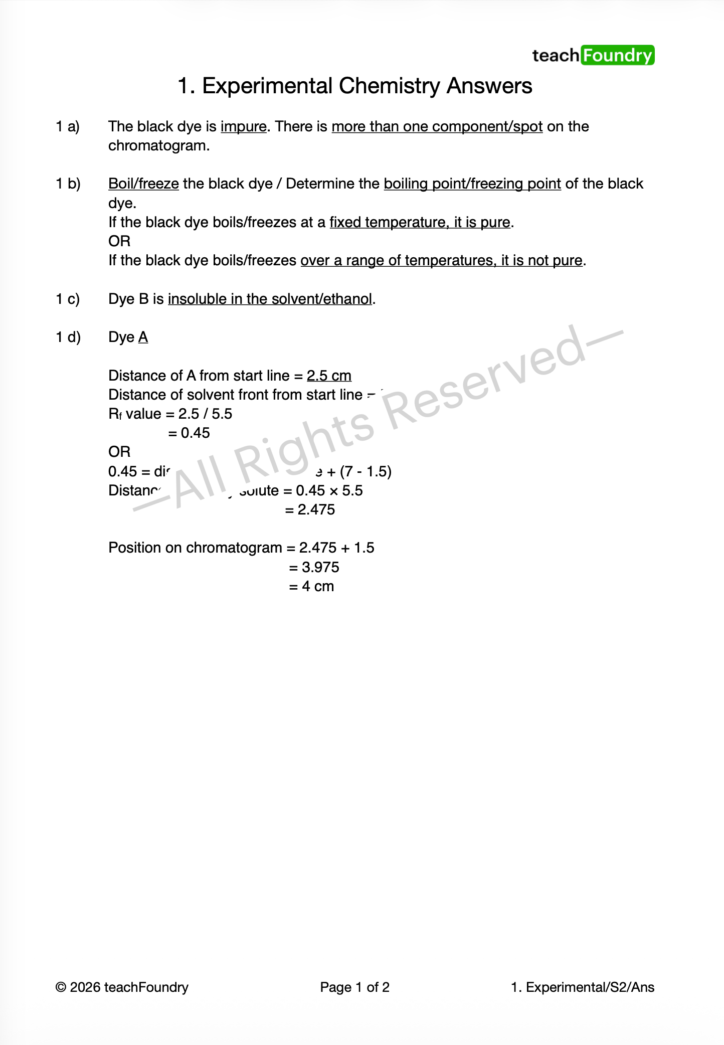1. Experimental Chemistry
