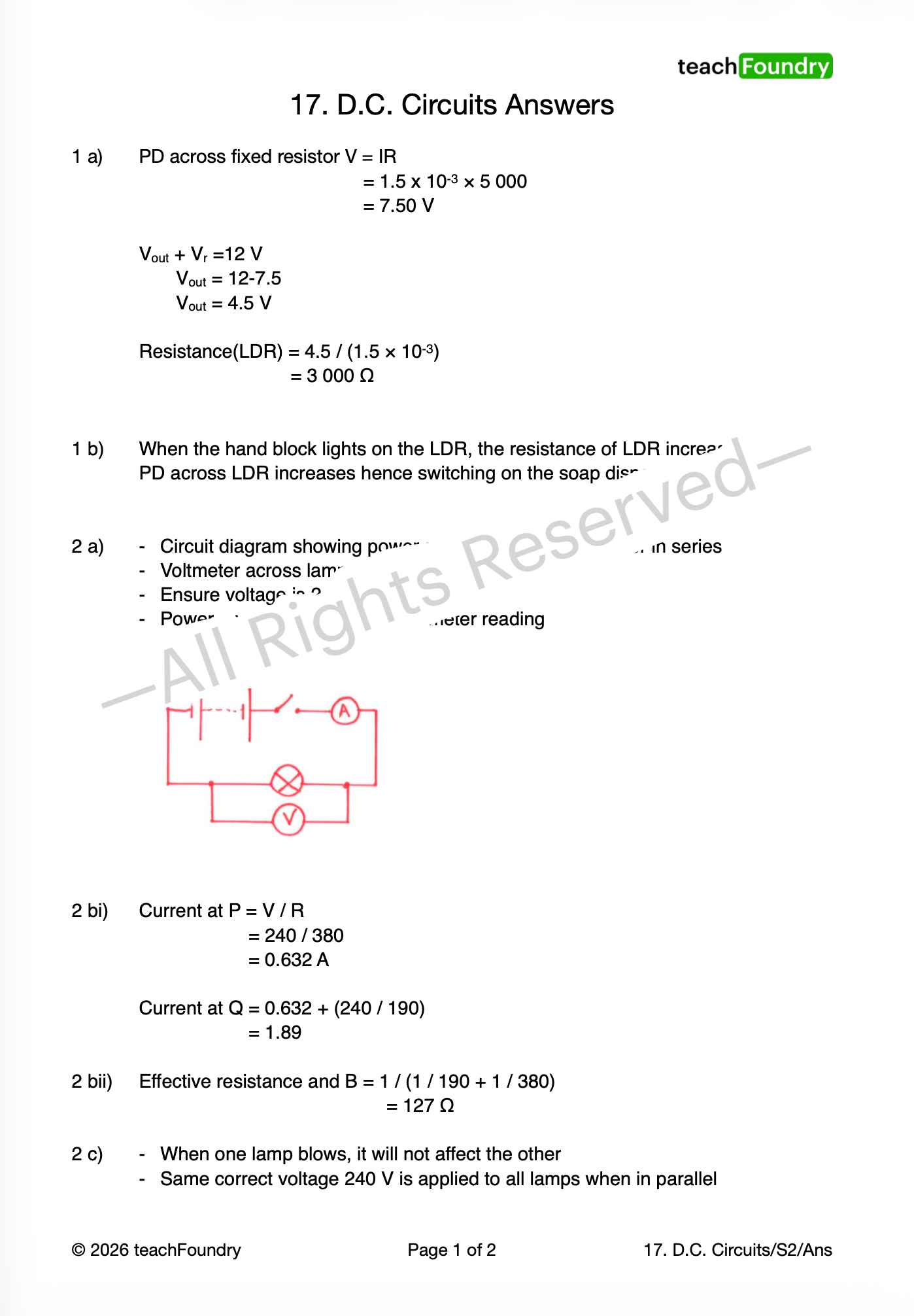17. D.C. Circuits