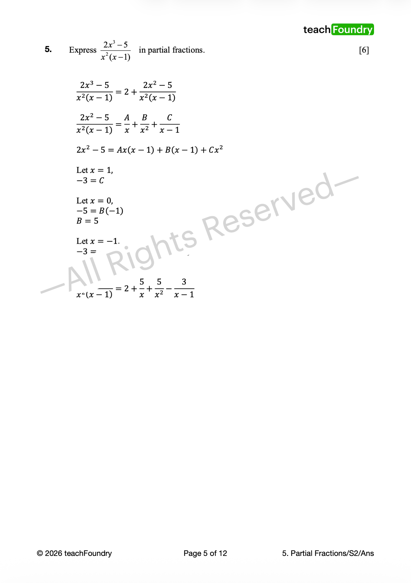 5. Partial Fractions