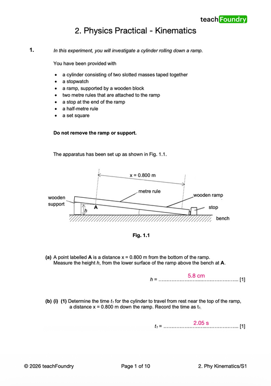PHYSICS Practical Complete Revision Worksheets Bundle