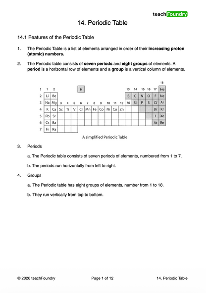 14. Periodic Table