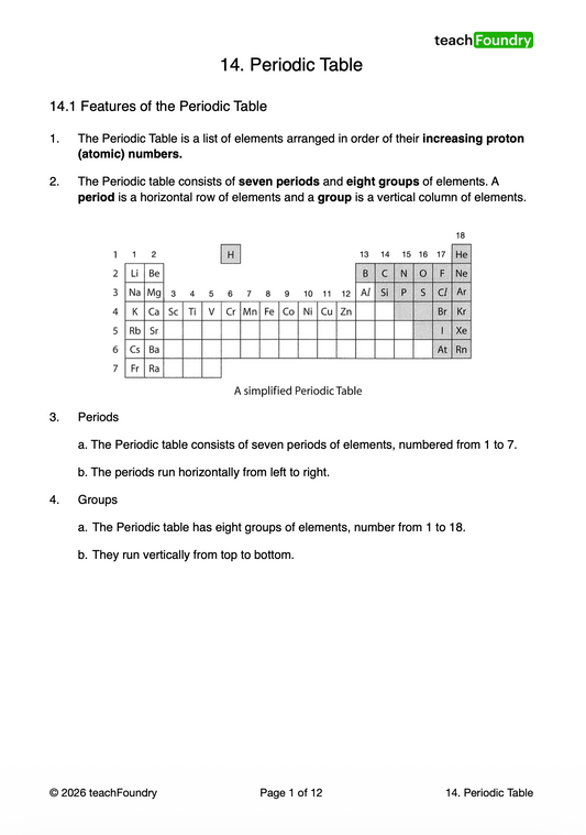 14. Periodic Table