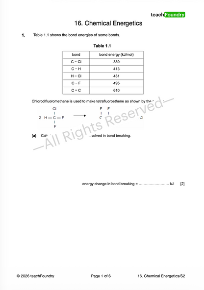 16. Chemical Energetics