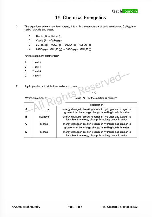 16. Chemical Energetics