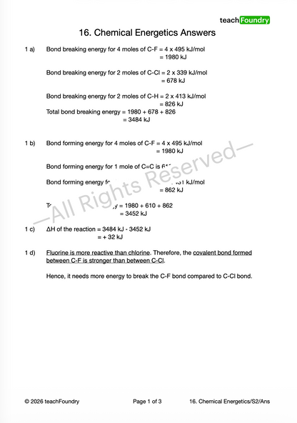 16. Chemical Energetics