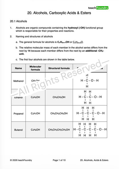 Chemistry Complete Revision Notes Bundle
