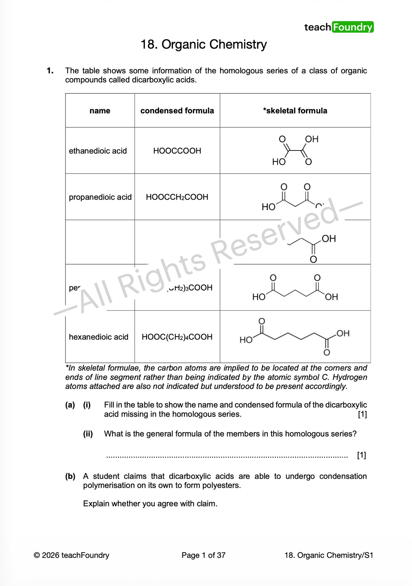 18. Organic Chemistry(Fuels, Hydrocarbons, Alcohols, Carboxylic Acids and Polymers)
