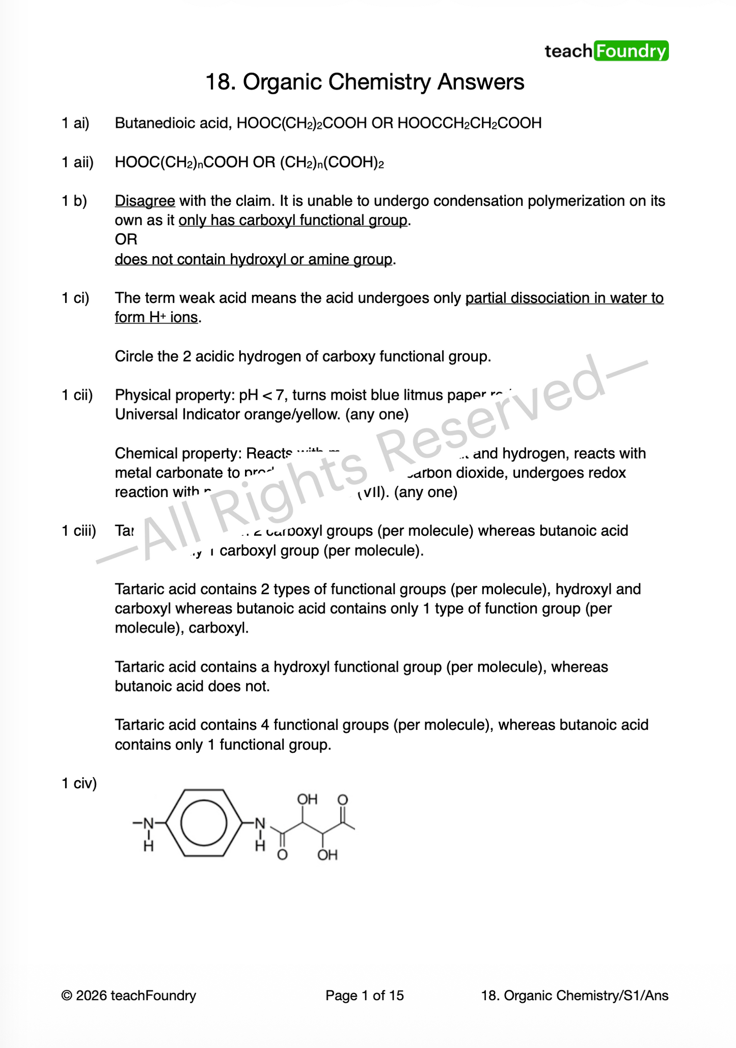 18. Organic Chemistry(Fuels, Hydrocarbons, Alcohols, Carboxylic Acids and Polymers)