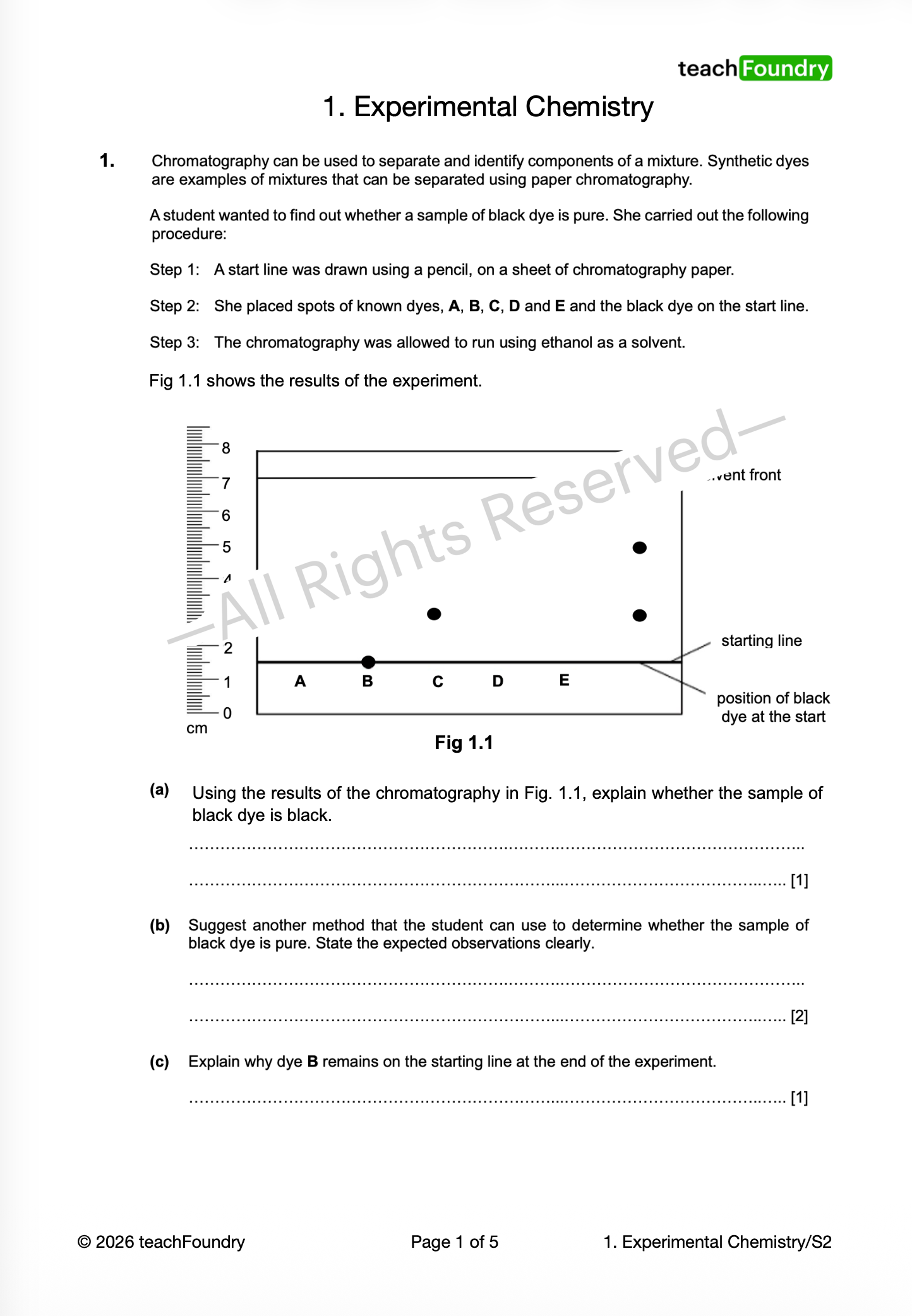 1. Experimental Chemistry