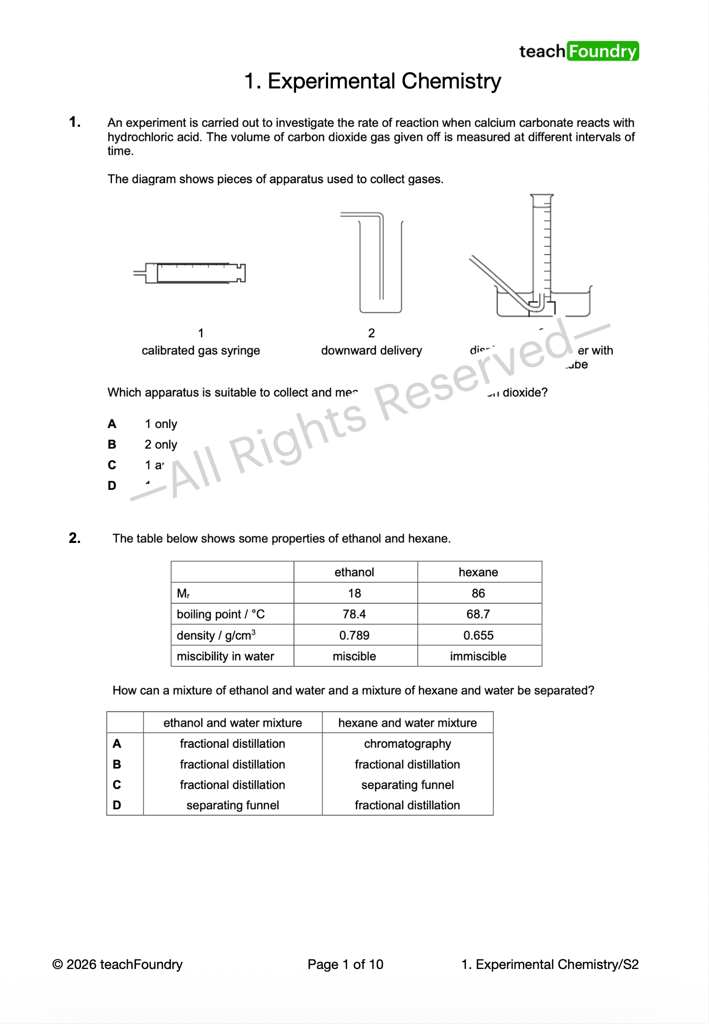 1. Experimental Chemistry