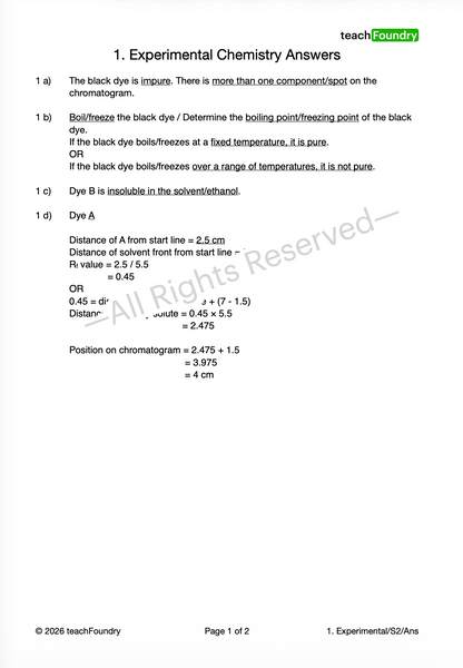 1. Experimental Chemistry