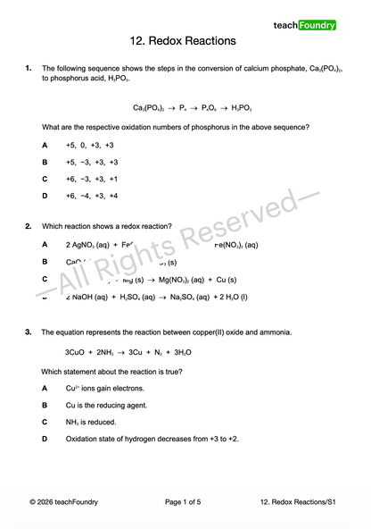 12. Redox Reactions
