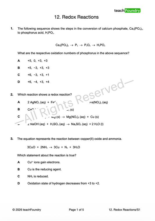 12. Redox Reactions