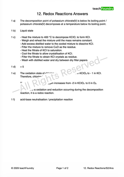 12. Redox Reactions