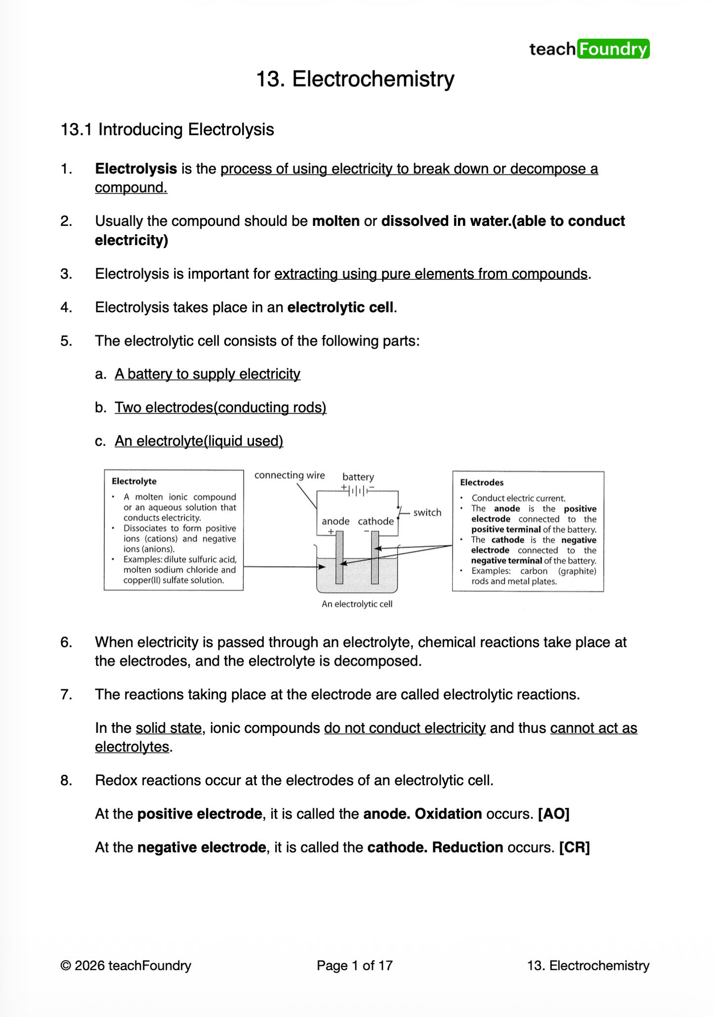 13. Electrochemistry