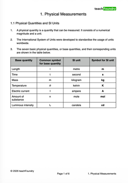 1. Physical Measurements & Vectors
