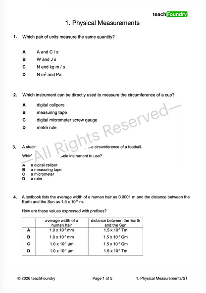 1. Physical Measurements & Vectors