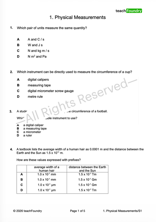 1. Physical Measurements & Vectors
