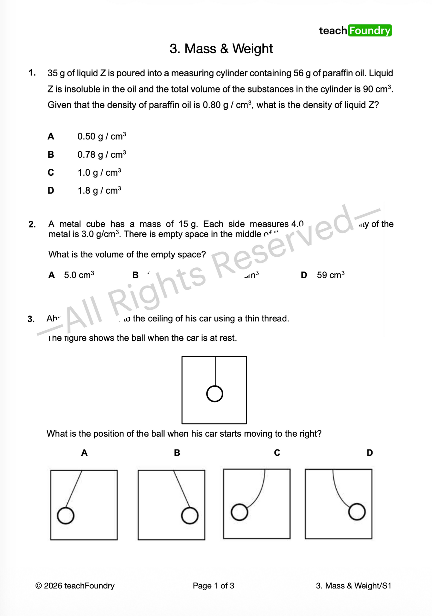 3. Mass & Weight