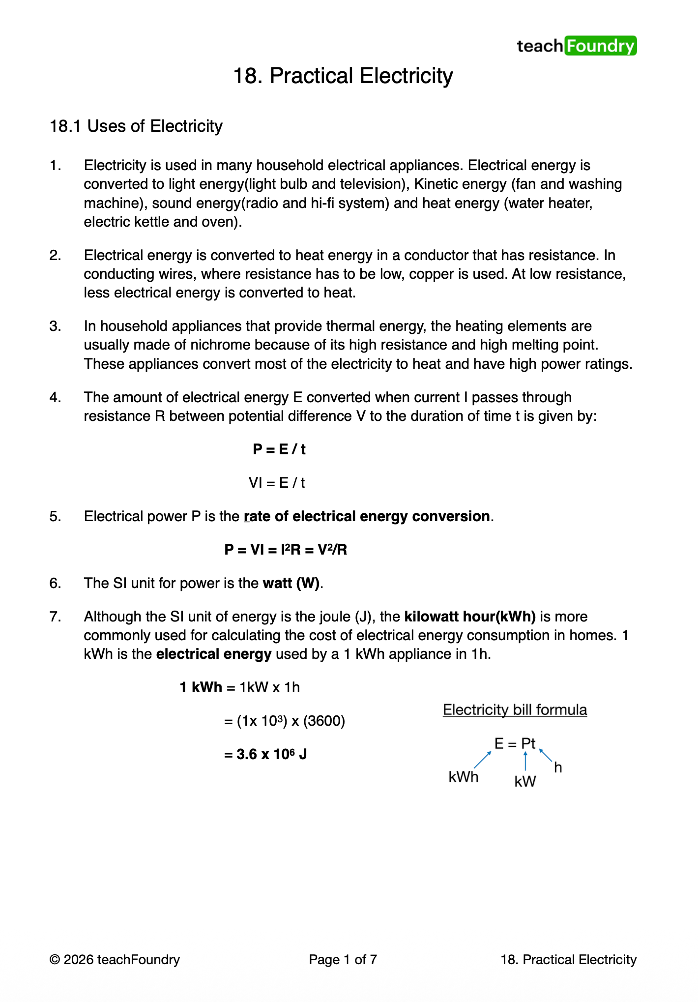 18. Practical Electricity