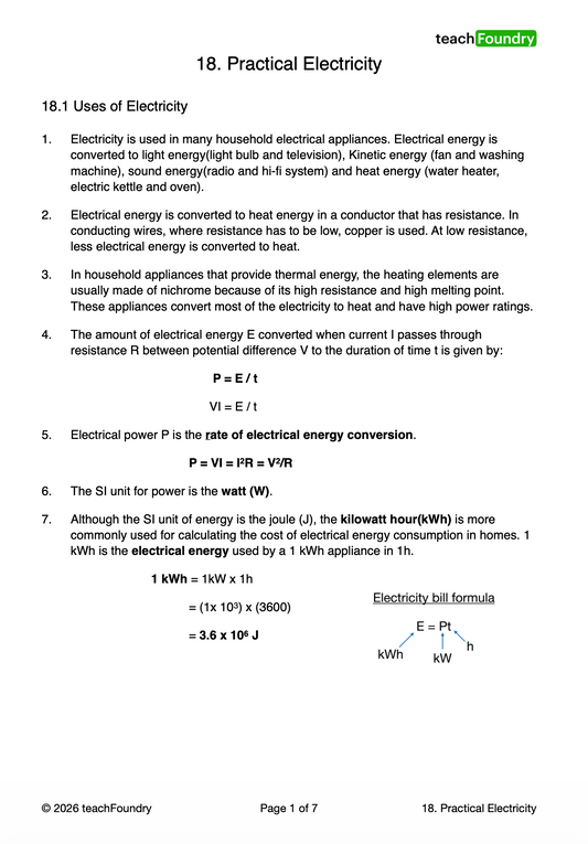 18. Practical Electricity