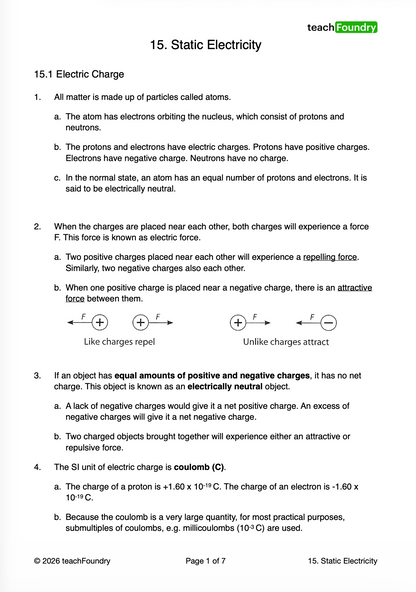 15. Static Electricity