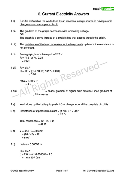 16. Current Electricity