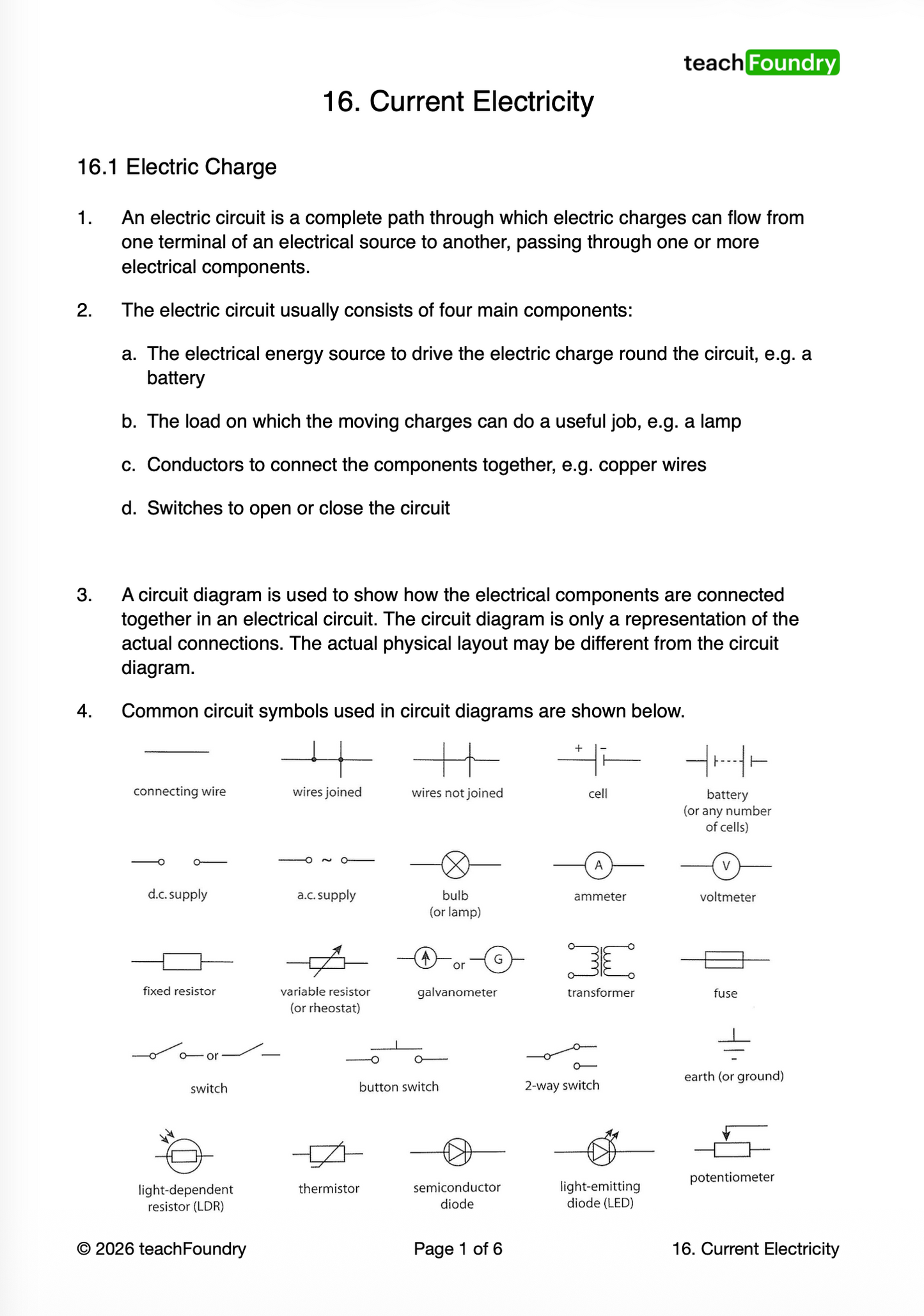 16. Current Electricity