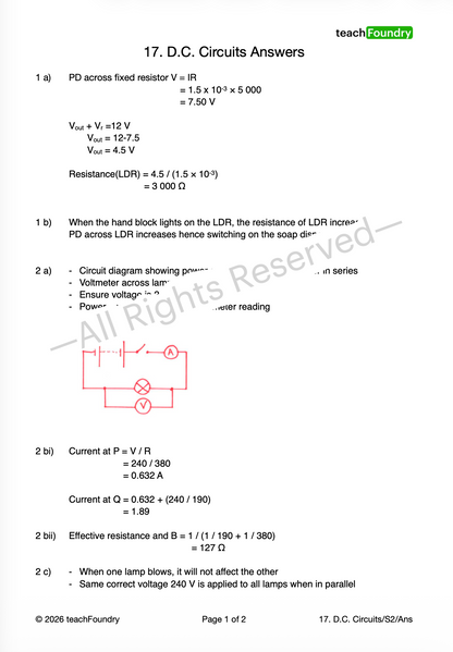 17. D.C. Circuits