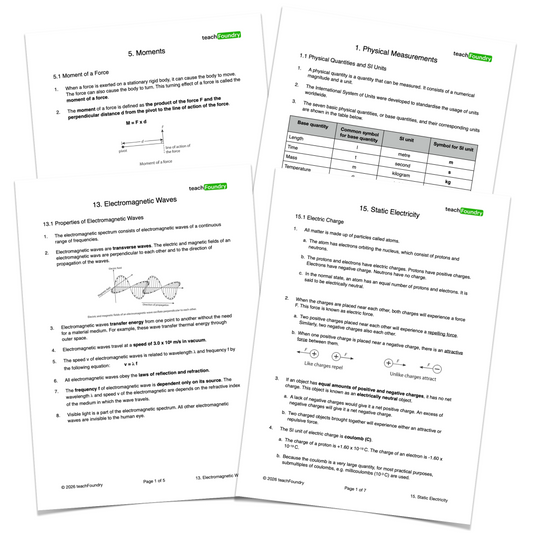 Physics Complete Revision Notes Bundle