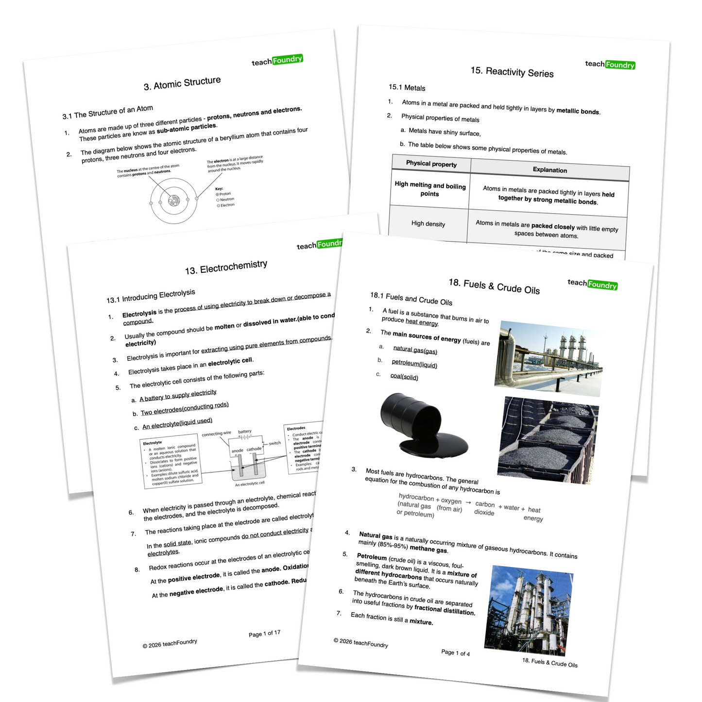 Chemistry Complete Revision Notes Bundle