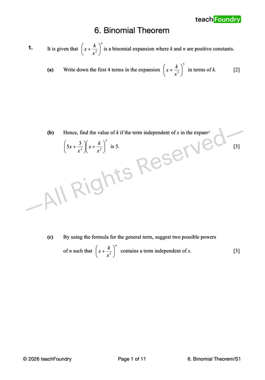 Additional Mathematics Revision Worksheets Bundle