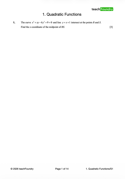 1. Quadratic Functions