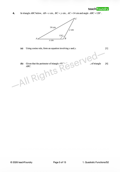 1. Quadratic Functions