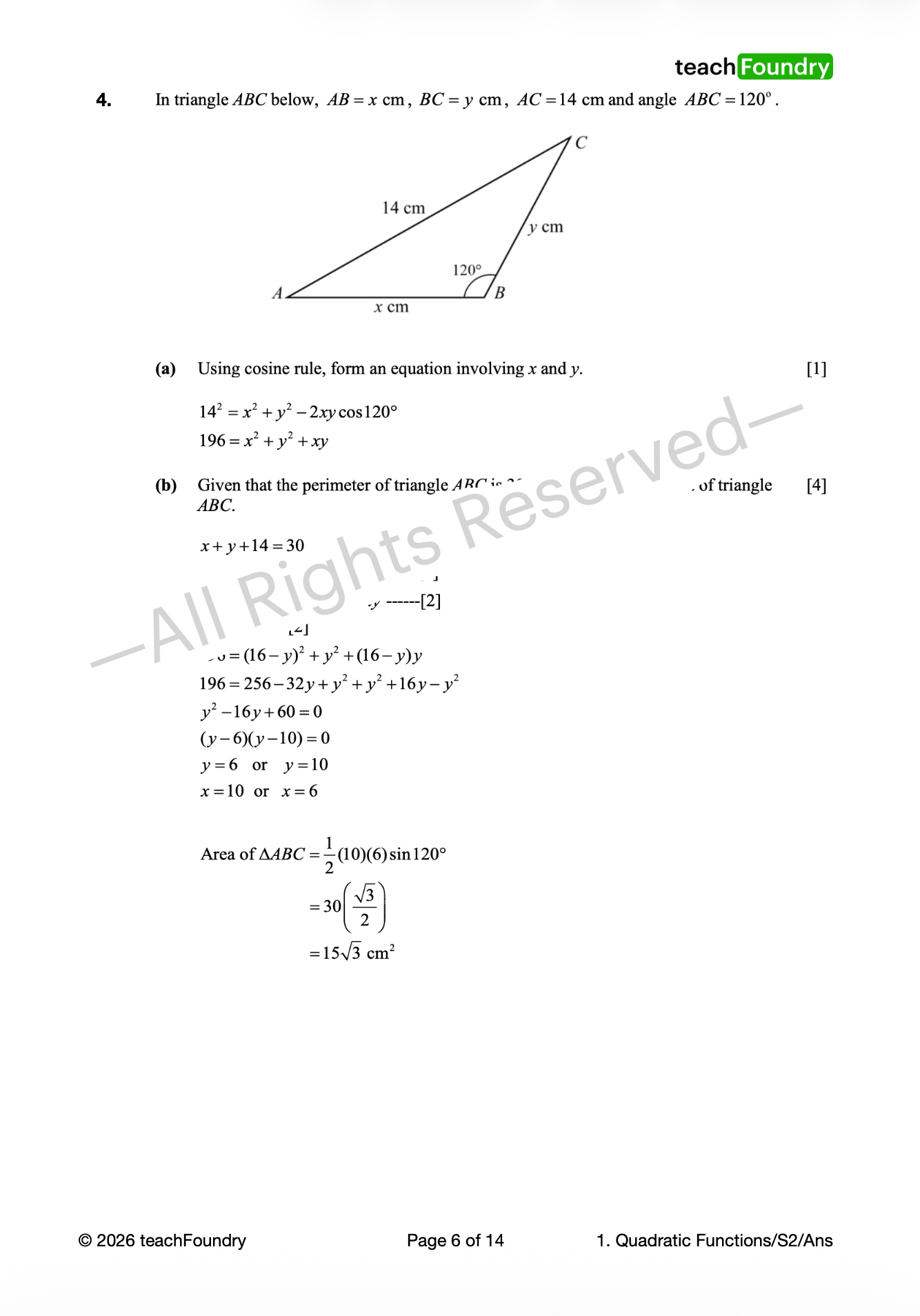 1. Quadratic Functions