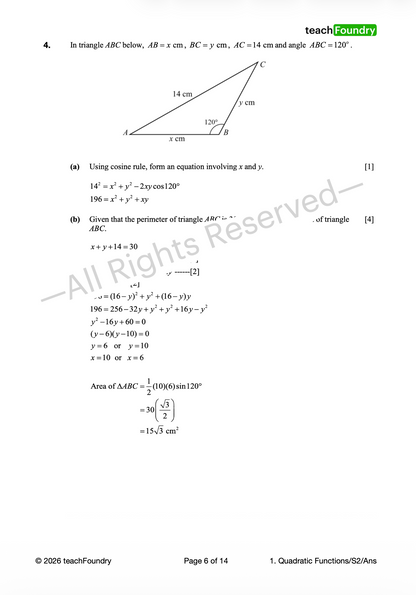1. Quadratic Functions