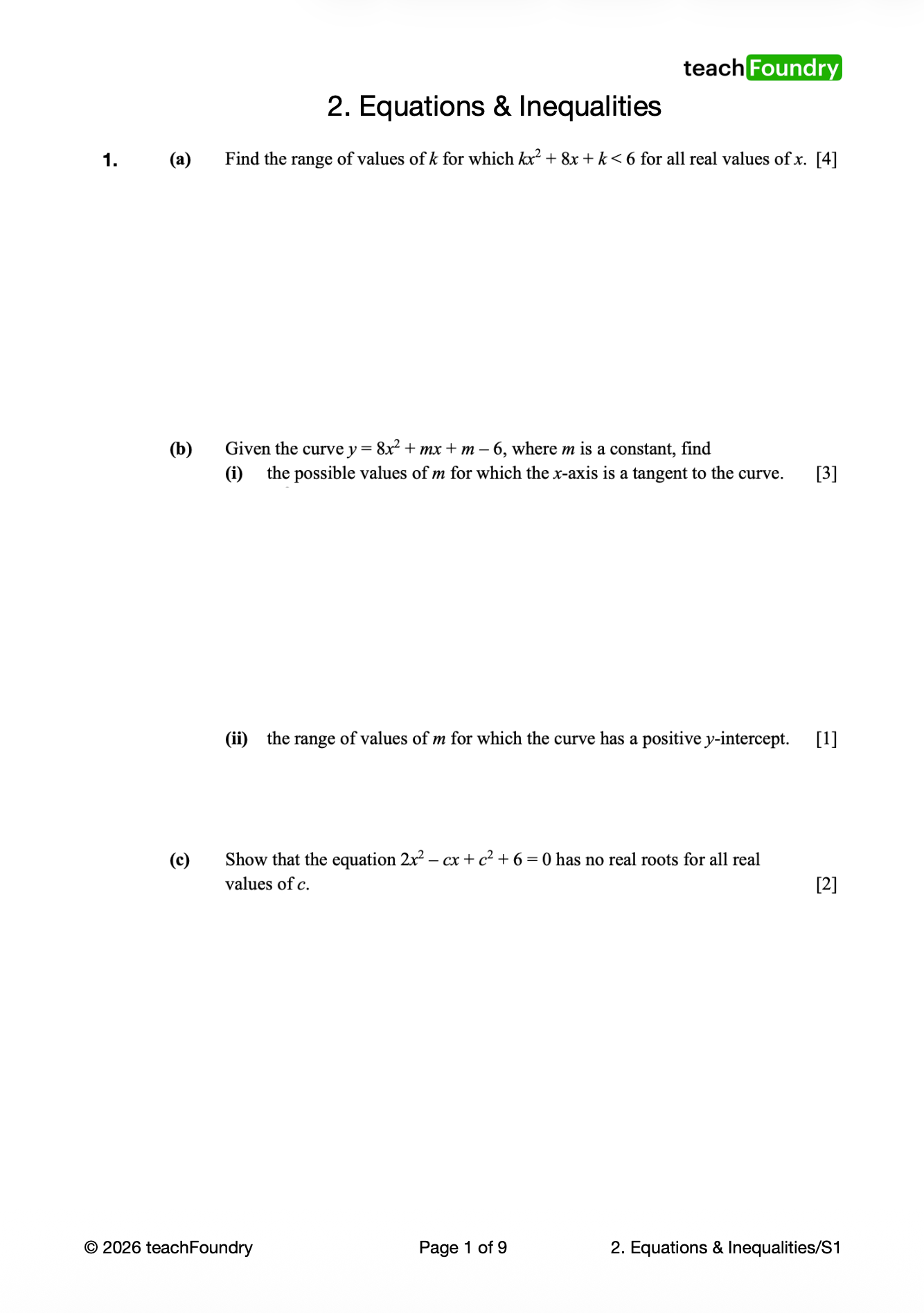 2. Equations & Inequalities