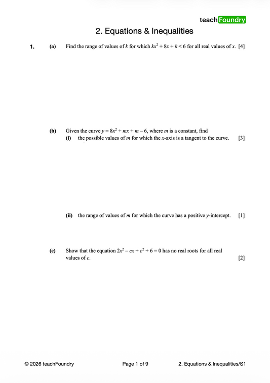 2. Equations & Inequalities