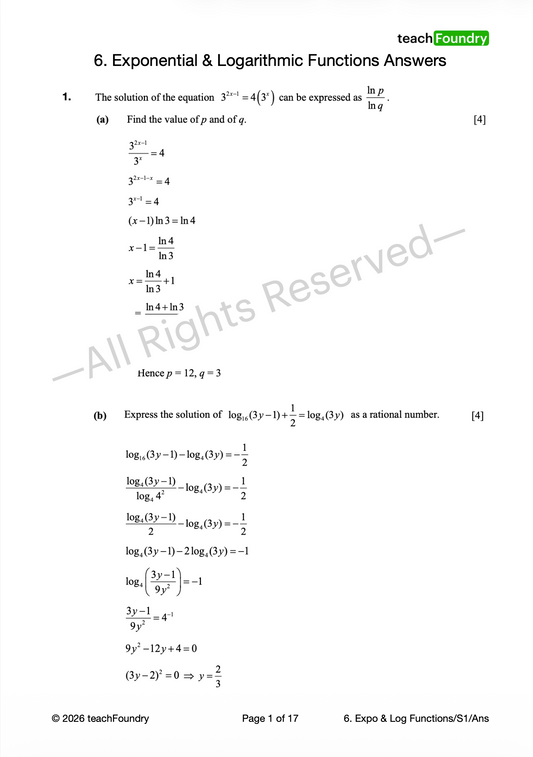 6. Exponential & Logarithmic Functions