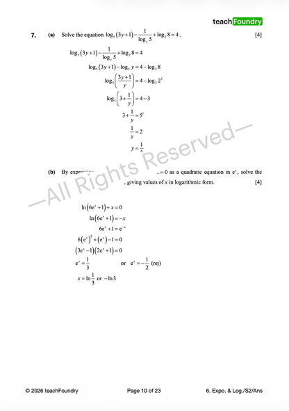 6. Exponential & Logarithmic Functions