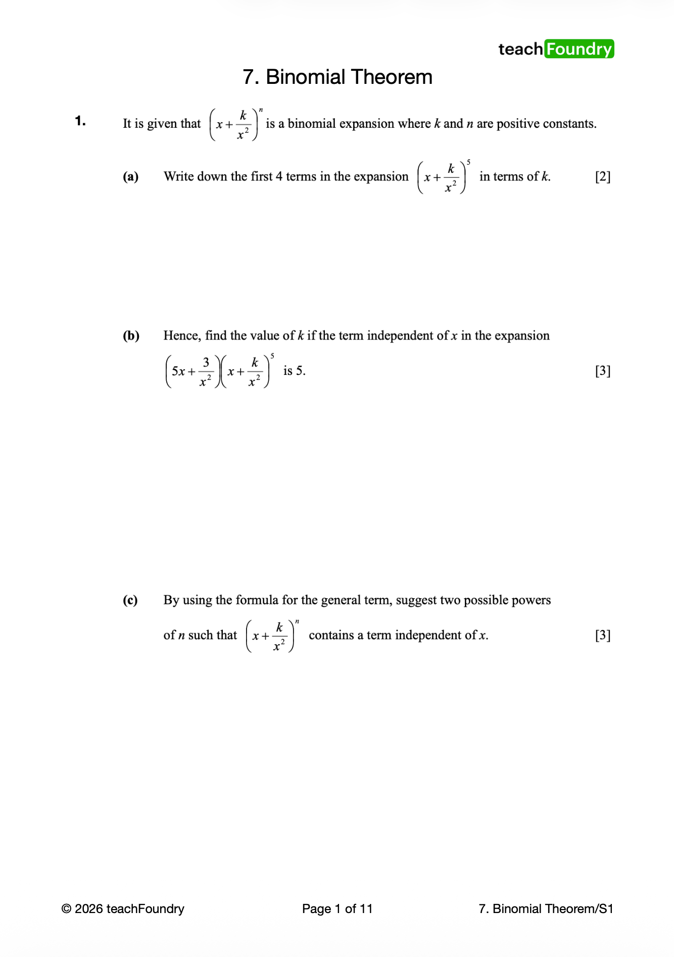 7. Binomial Theorem