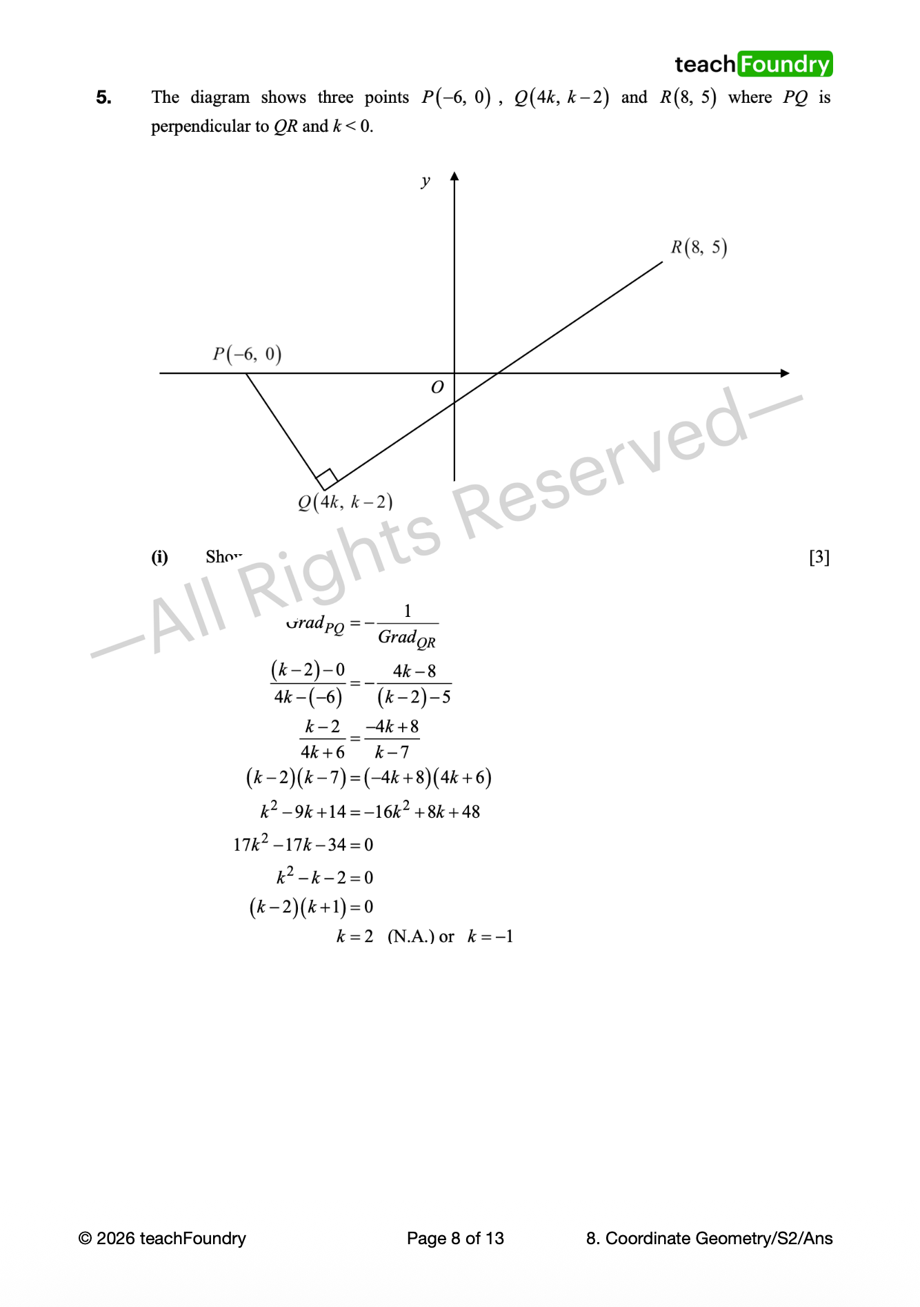 8. Coordinate Geometry
