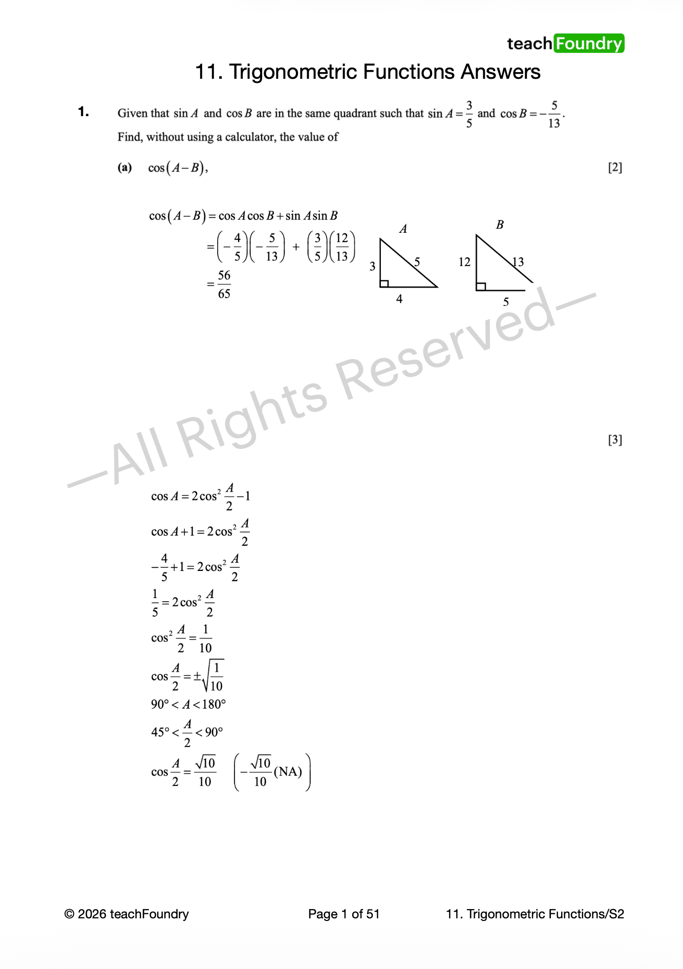 11. Trigonometric Functions