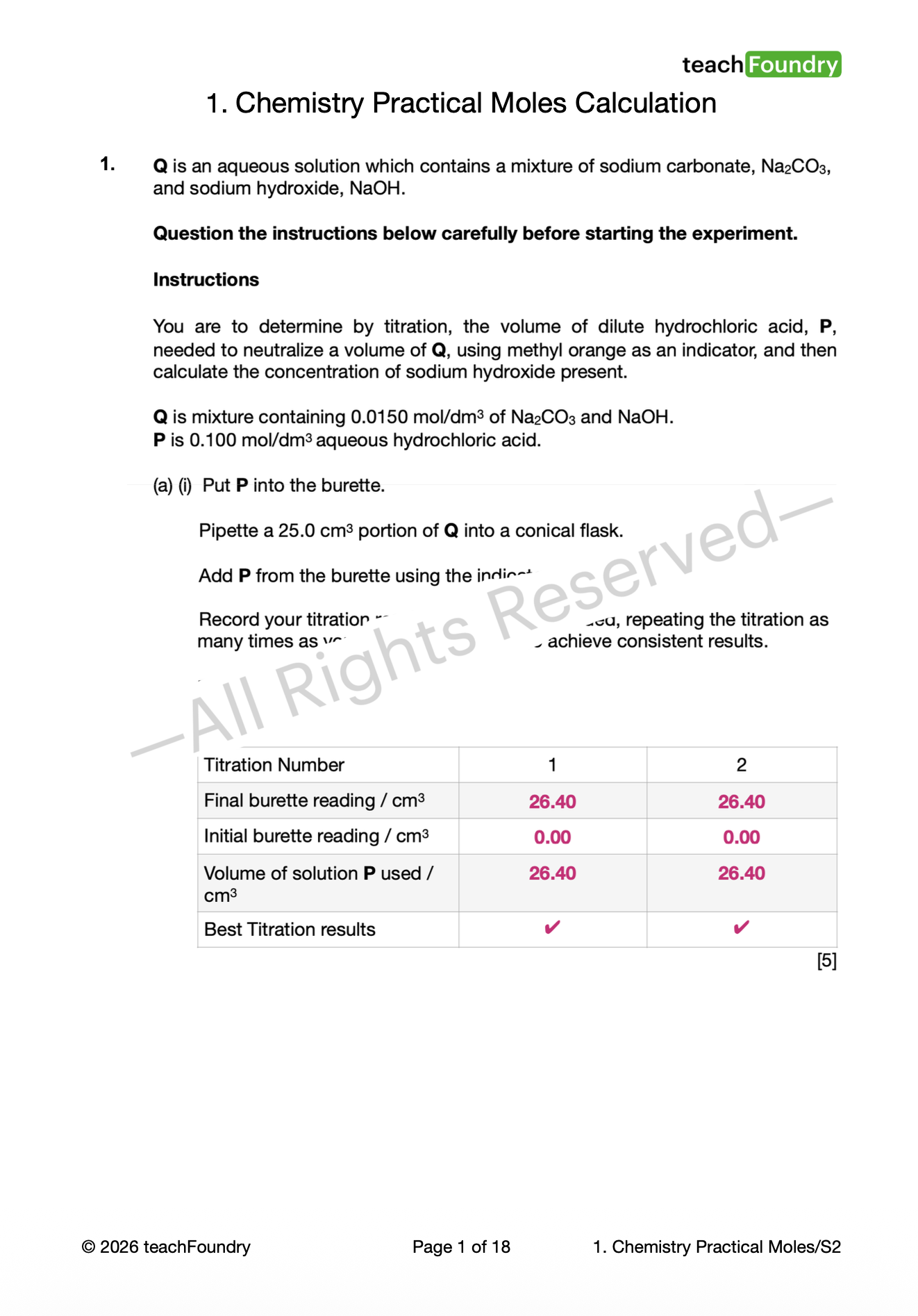 Chemistry Practical Complete Revision Worksheets Bundle