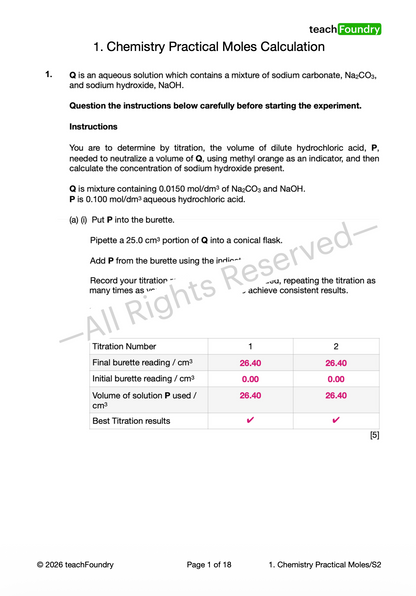 Chemistry Practical Complete Revision Worksheets Bundle