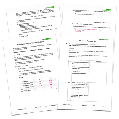 Chemistry Practical Complete Revision Worksheets Bundle