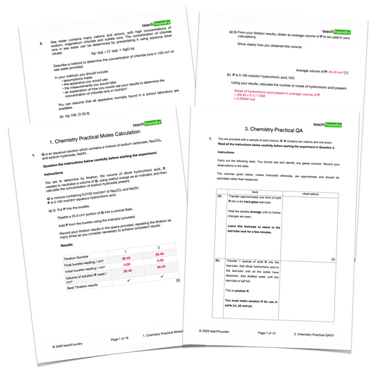 CHEMISTRY Practical Complete Revision Worksheets Bundle