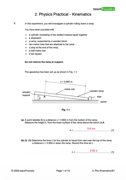 PHYSICS Practical Complete Revision Worksheets Bundle