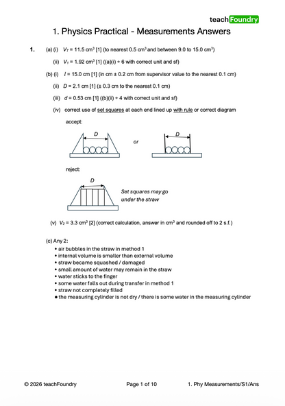 PHYSICS Practical Complete Revision Worksheets Bundle